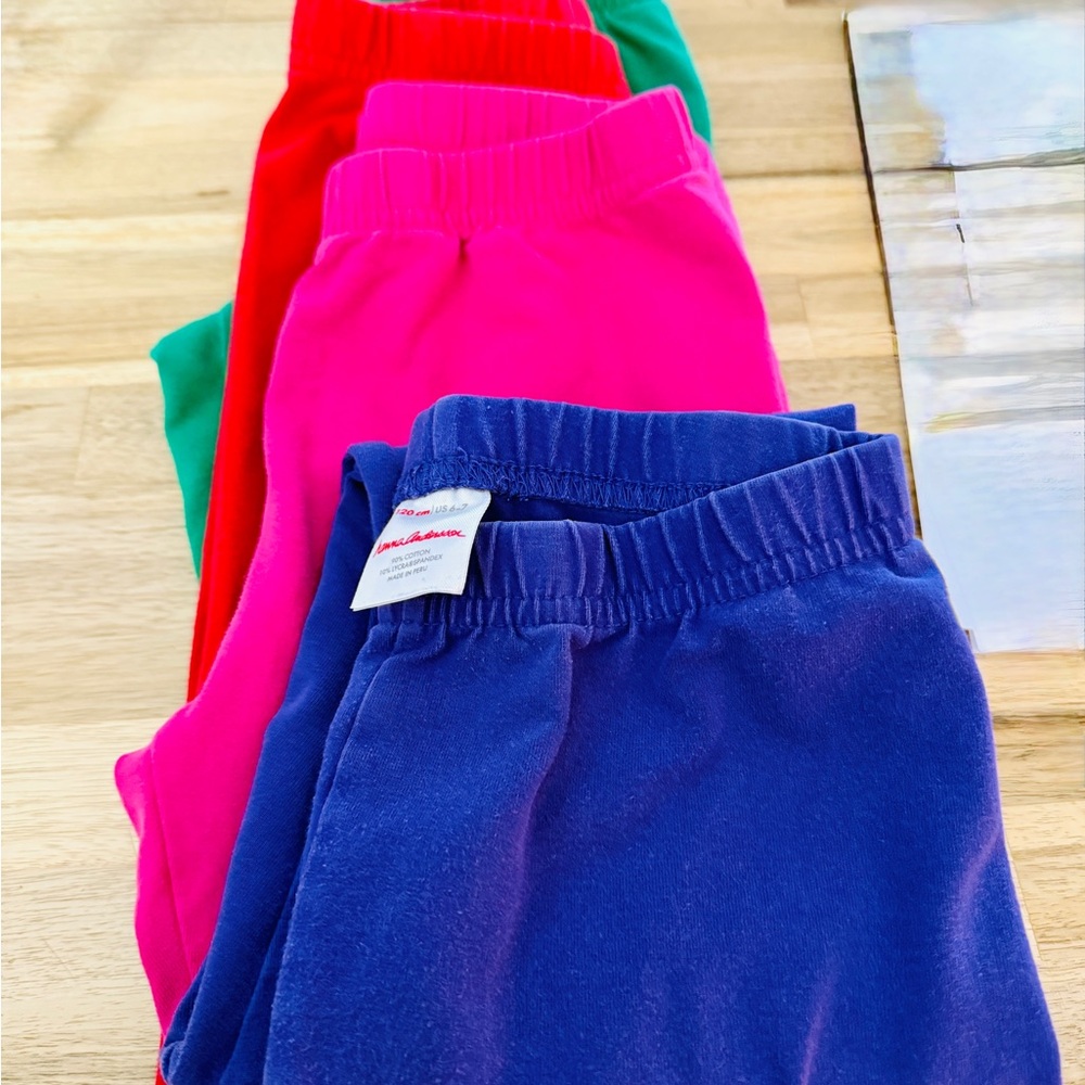Hanna Andersson Kids Leggings in Blue, Pink, Red, and Green